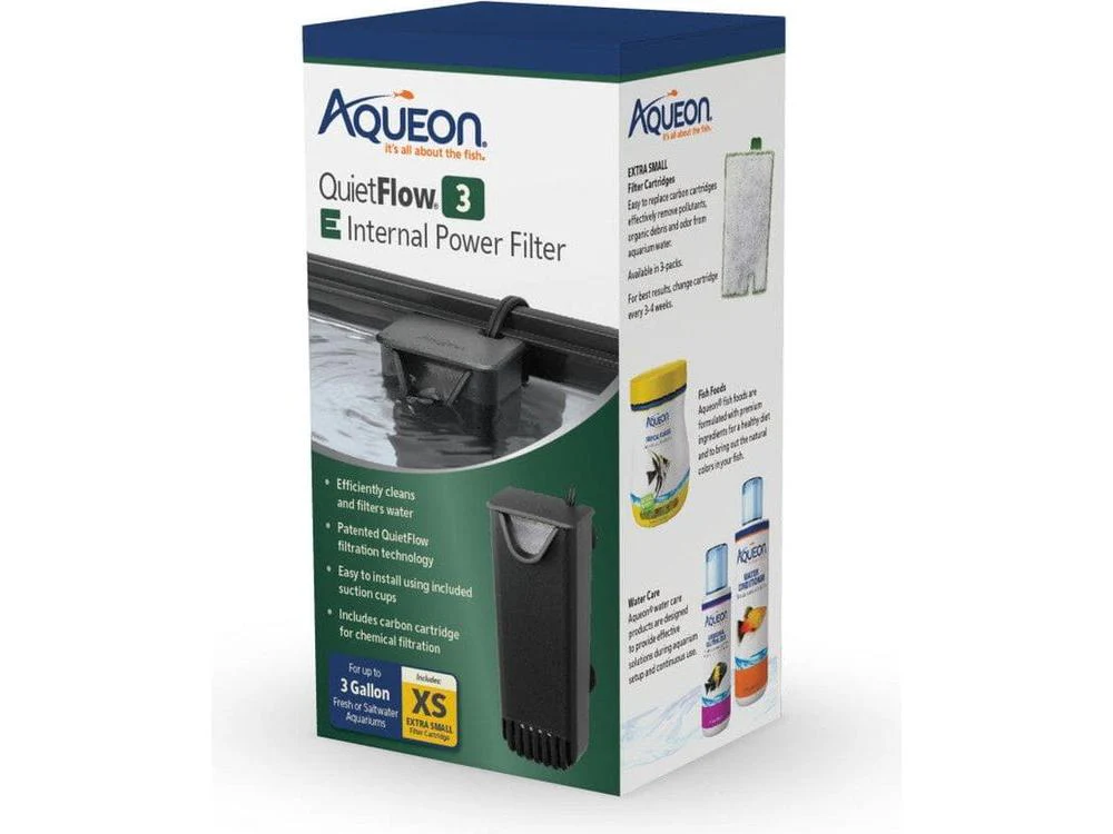 Aqueon QuietFlow E Internal Power Filter, Extra Small, 3 gal